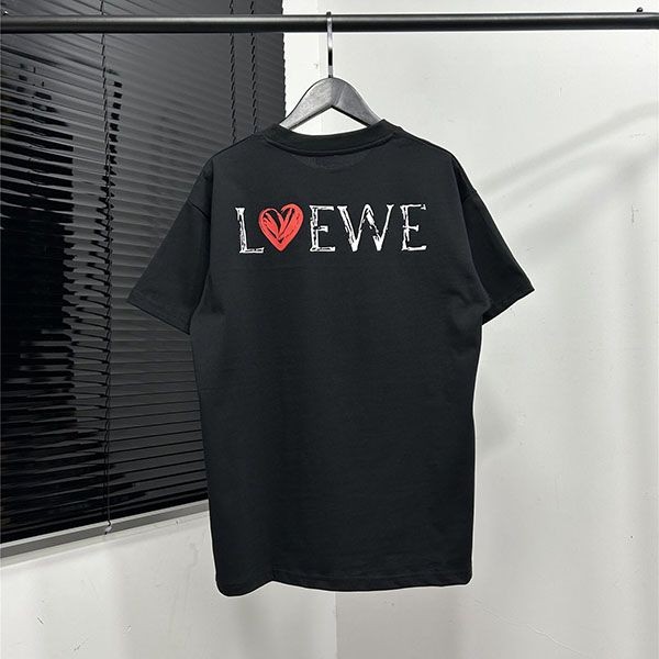 売上総額１位！ロエベ 半袖Tシャツ 偽物 ブラックサイズM los37067